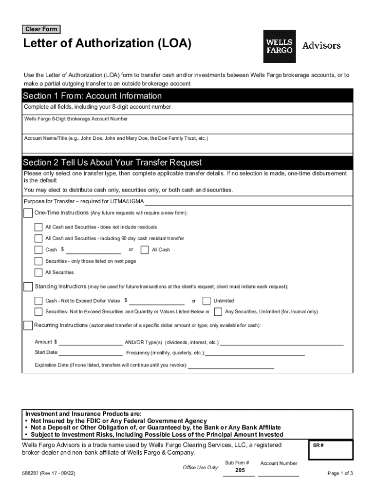  Wells Fargo Letter of Authorization Fill Out &amp;amp; Sign Online 2022-2024