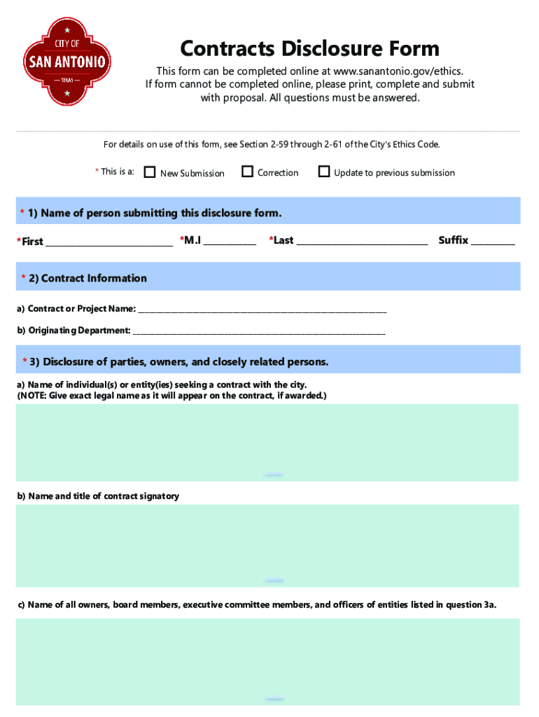  City of San Antonio Discretionary Contracts Disclosure 2021-2024