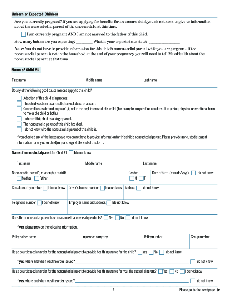  Noncustodial Parent Form Mass Gov 2022-2024