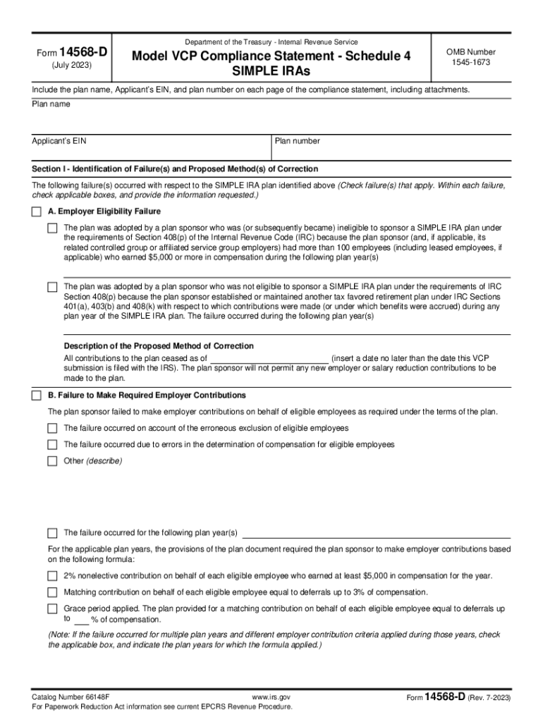  Form 14568 E Model VCP Compliance Statement 2023-2024