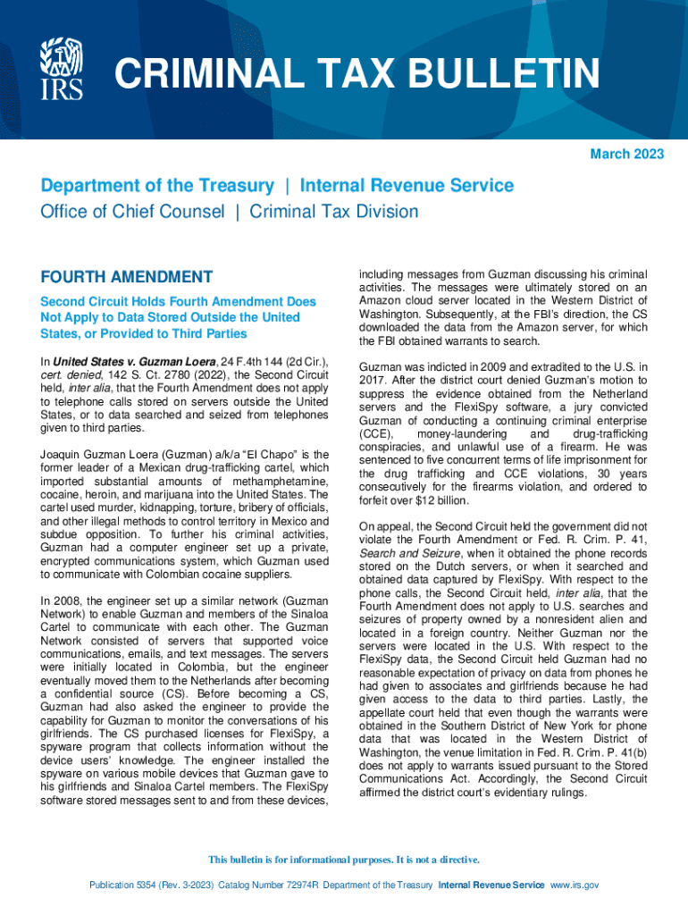  Publication 5354 Rev 3 Criminal Tax Bulletin 2022