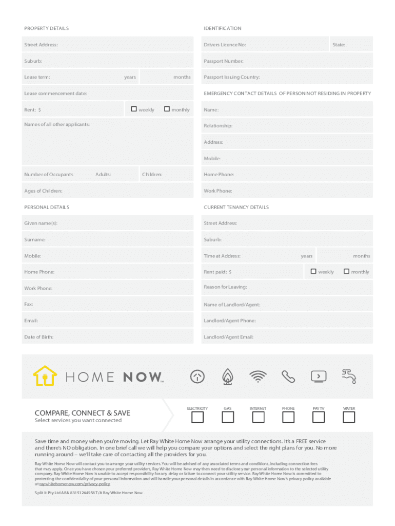  Tenancy Application Form Rent 2020-2024