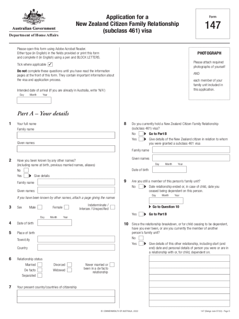  147 PDF Department of Home Affairs Application for a New 2022-2024