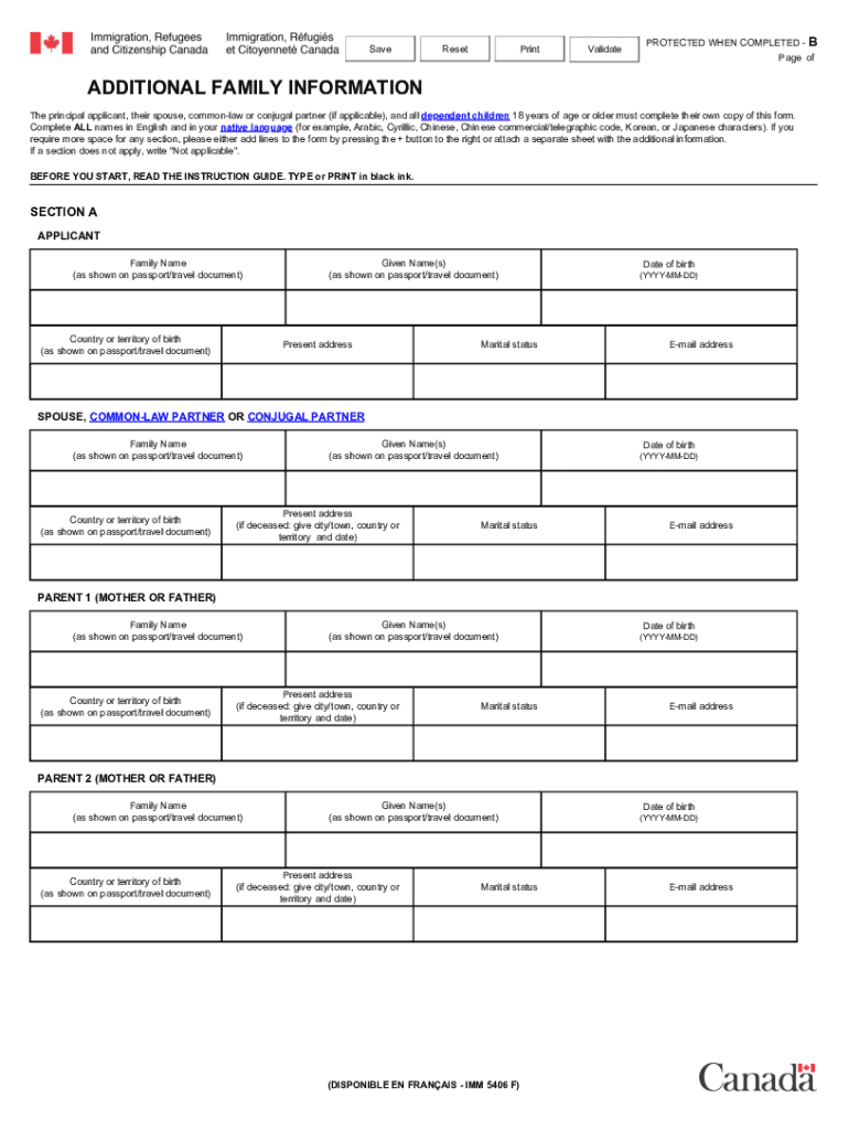  IMM 5406 E Additional Family Information Imm5406e PDF 2023-2024