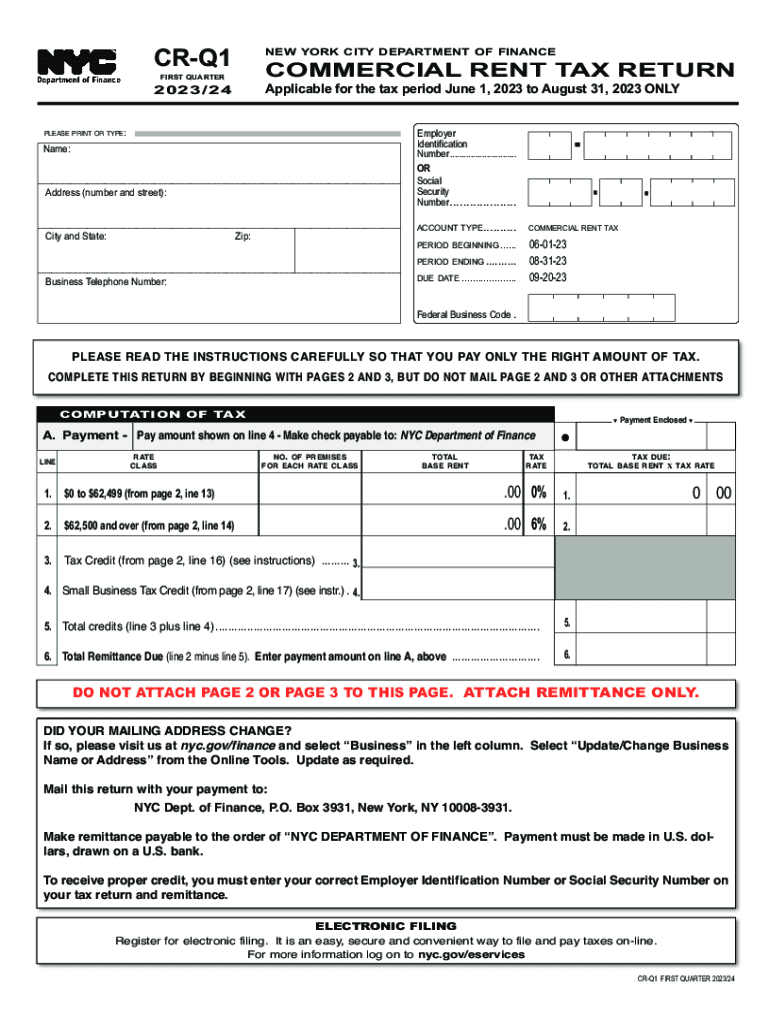  New York Commercial Rent Tax 2023-2024