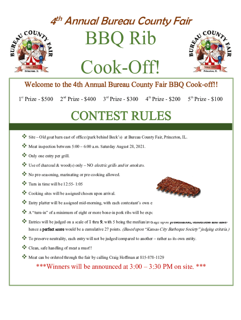  Bureau County Fair BBQ Rib Cook off Event Ended 2021-2024