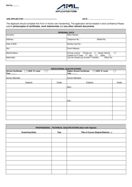 Aml Application Form