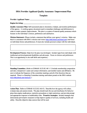 Quality Assurance Template  Form