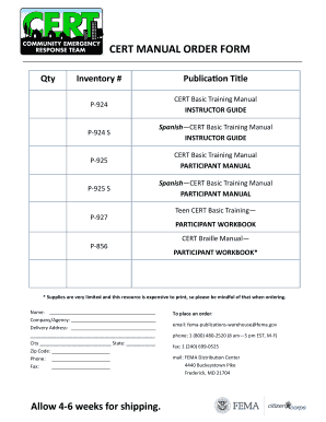 CERT MANUAL ORDER FORM Ct