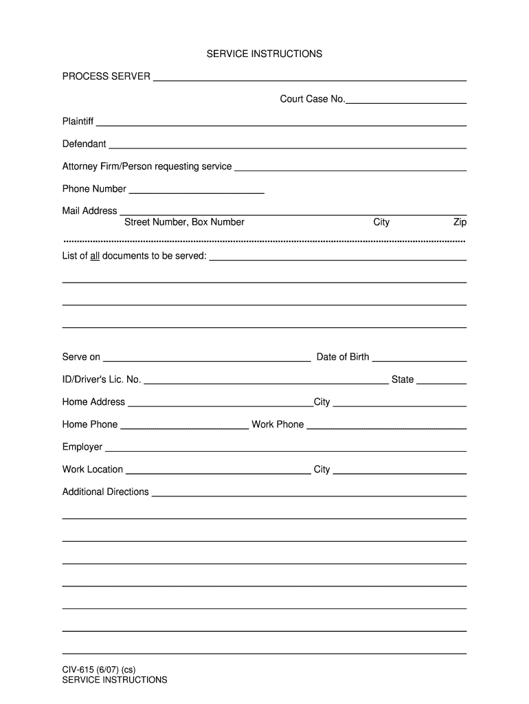 Alaska Civ 615 Form