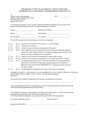 Faa Program Letter  Form