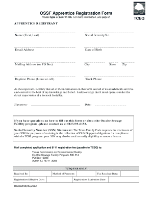 Texas Registration  Form