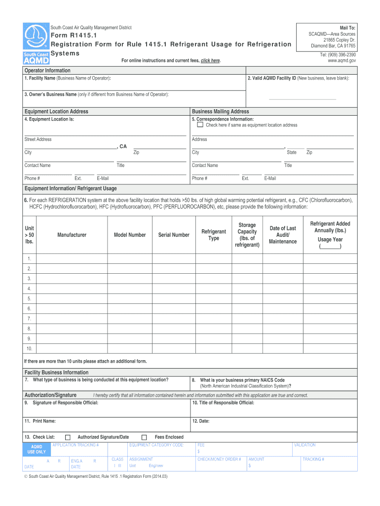 Aqmd Form R1415