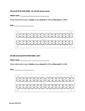 CALCULUS DETECTION FORM DH 145 All Calculus Levels