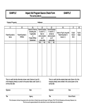 Impact Aid Source Check Form