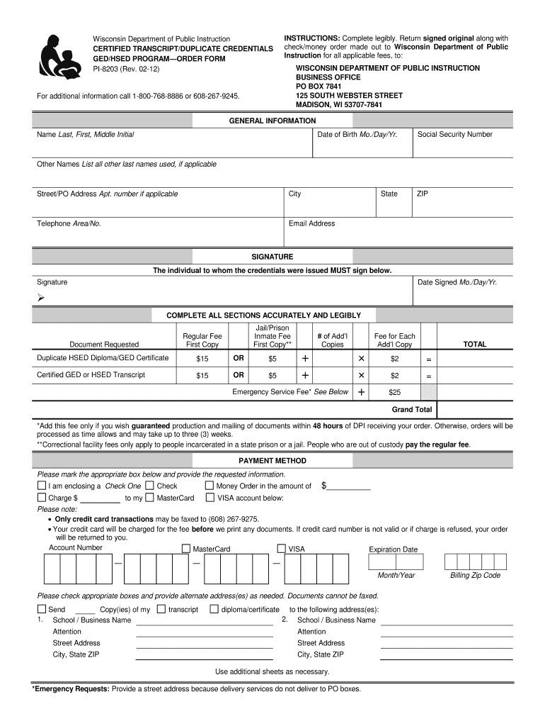  Hsed Form 2012-2024