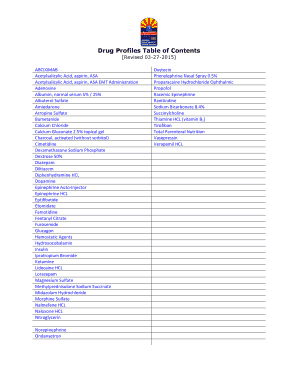 Azdhs Drug Profile  Form