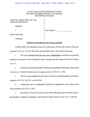 Notice of Removal Template  Form