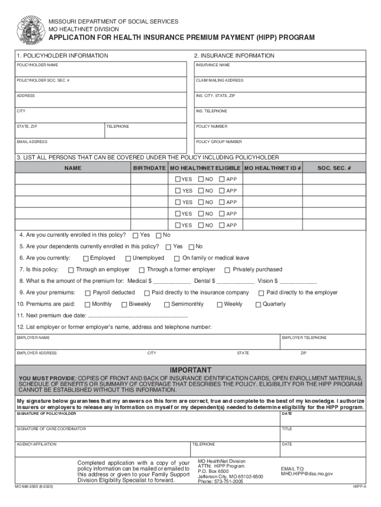  Application for Health Insurance Premium Payment Program 2020-2024