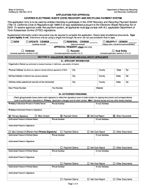  Calrecycle Application  Form 2014