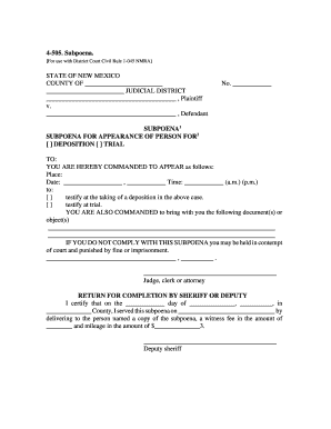 For Use with District Court Civil Rule 1045 NMRA Nmsupremecourt Nmcourts  Form