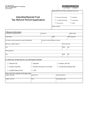 GasolineSpecial Fuel Tax Refund Permit Application DR 7189 Colorado  Form