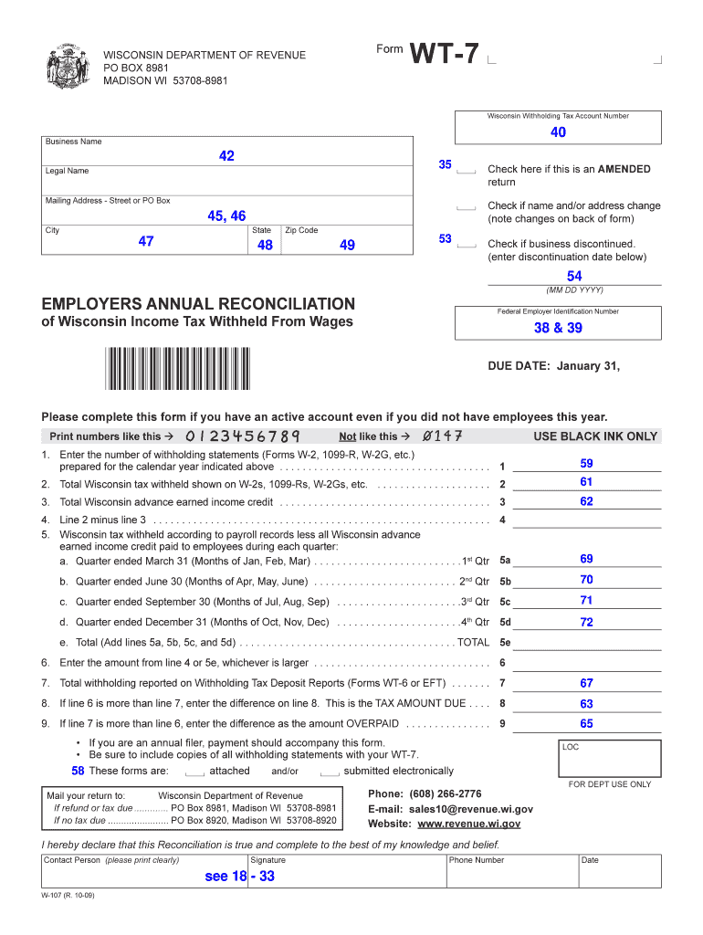  Form WT 7 Electronic Filing Mandate 3 Options Wisconsin Revenue Wi 2020