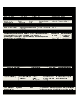 Inter Facility Patient Transfer Form Cdph Ca