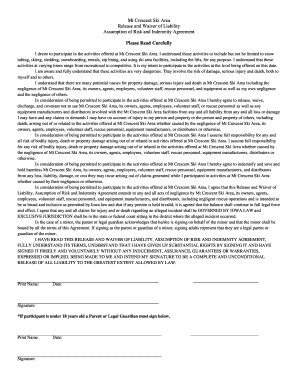 Mt Crescent Waiver  Form