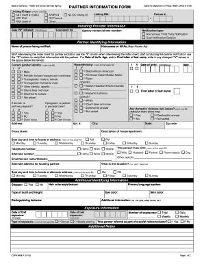 Partner Information Form CDPH 8458 P PDF Cdph Ca