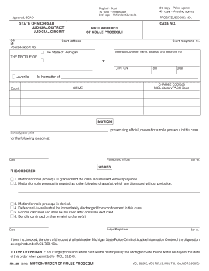  Motion for Nolle Prosequi Form 2009