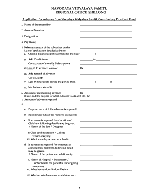 Cpf Advance Form