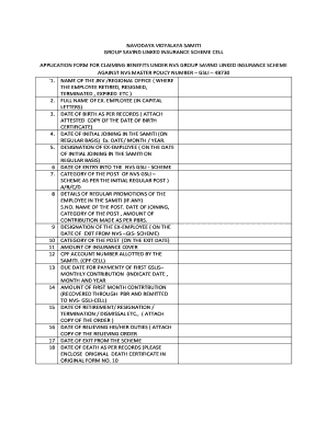 Gslis Claim Form