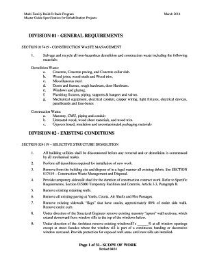 Standard Scope of Work  Form