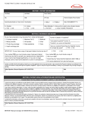 Takeda Patient Assistance Program Application Needy Meds  Form