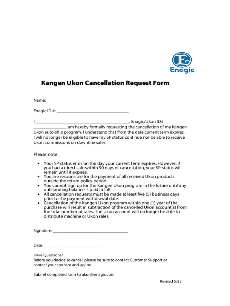 Ukon Cancellation Form Fill Out &amp;amp; Sign Online