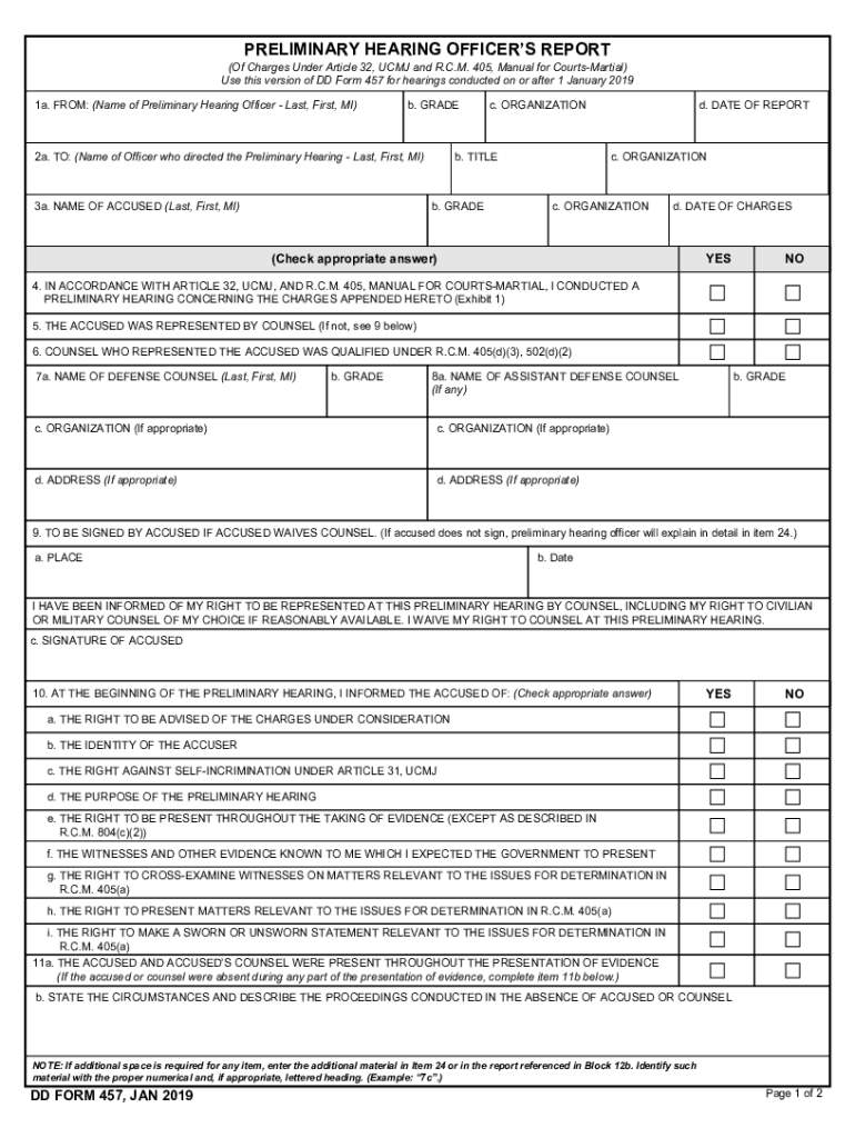 Sample Script for Article 32 Preliminary Hearing  Form