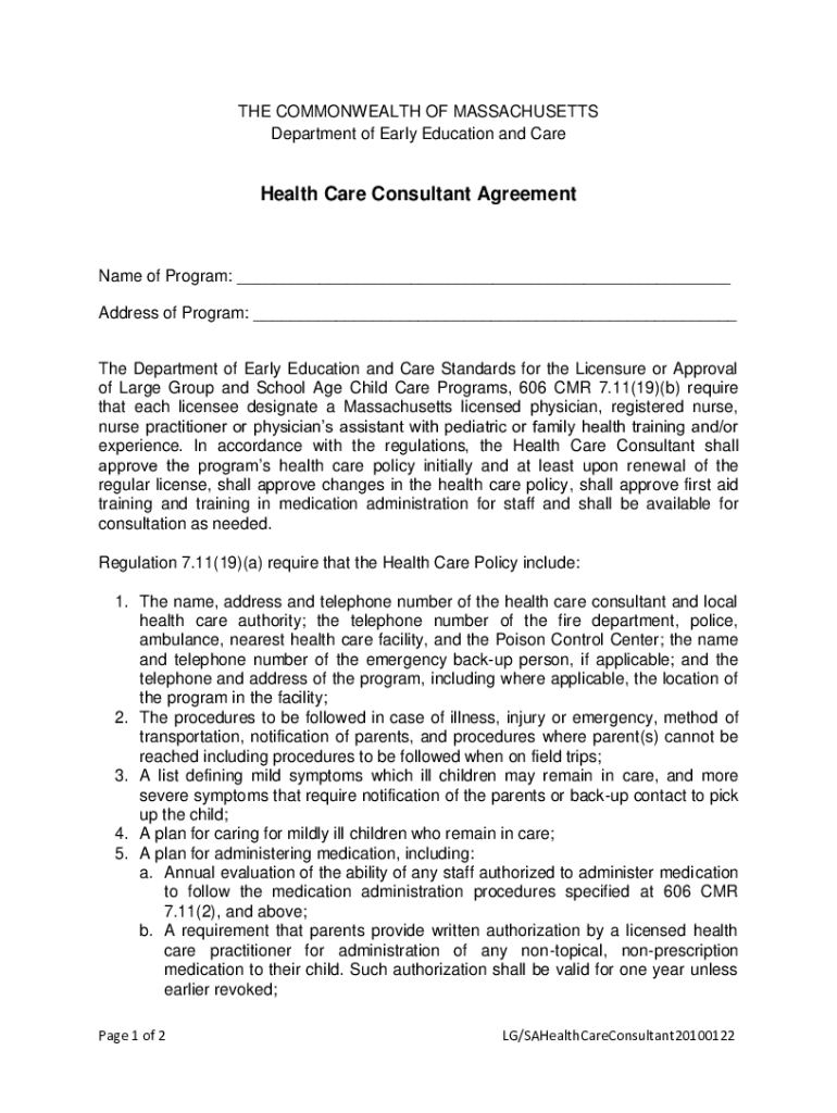 Eec Health Care Consultant Agreement 2010