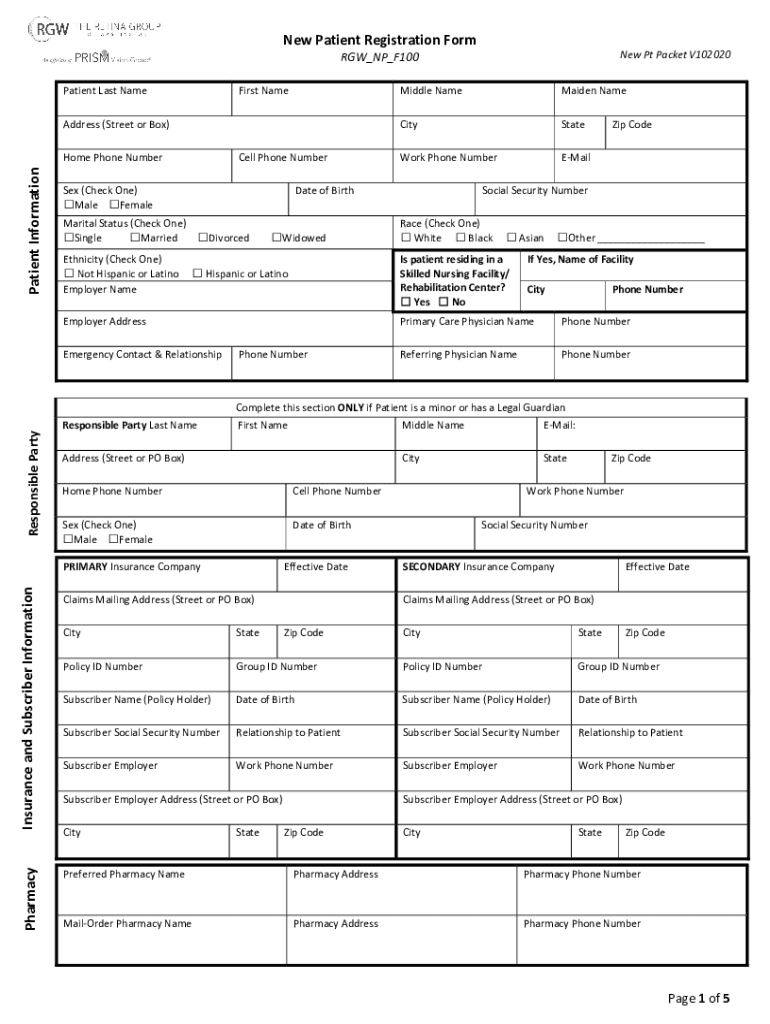 New Patient Registration Form RGW