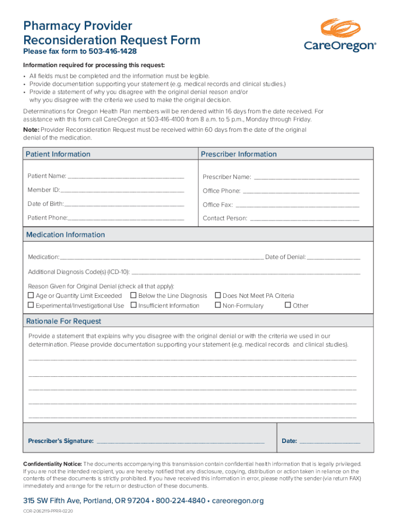 Get Pharmacy Provider Reconsideration Request Form