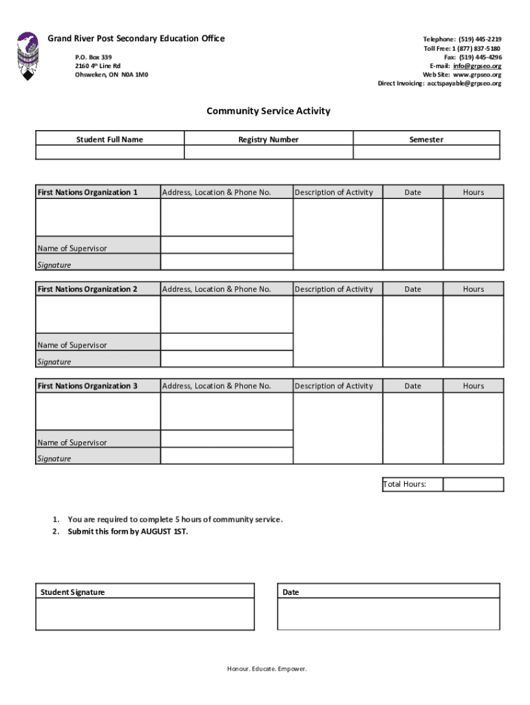 Eligibility for Funding  Form