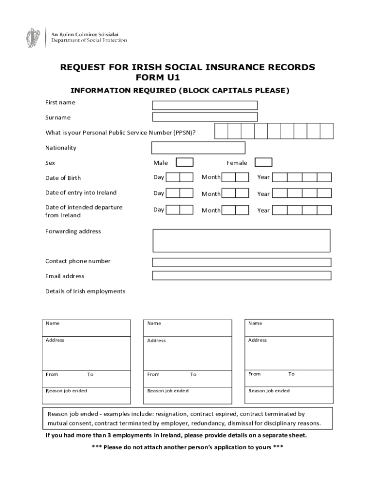  Ireland Request Form Fill Out and Sign Printable PDF 2021-2024