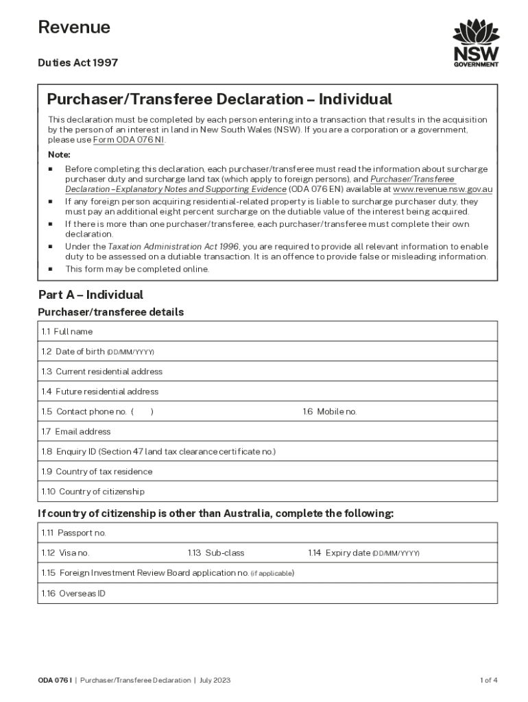  Revenue NSW Audits for Foreign Person Surcharge 2023-2024