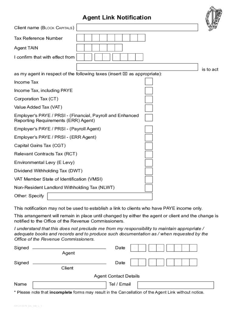  Agent Link Notification Form Fill Online, Printable, Fillable 2023-2024