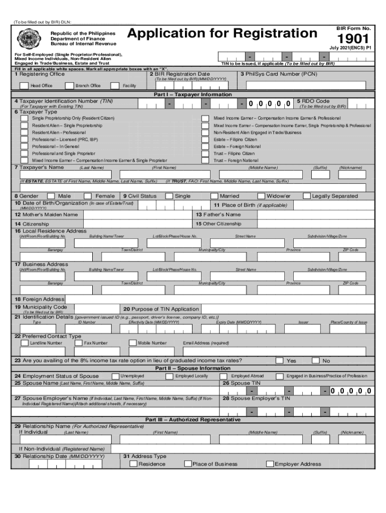  Application Forms Bureau of Internal 2021-2024