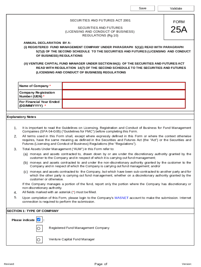 Securities and Futures Licensing and Conduct of  Form