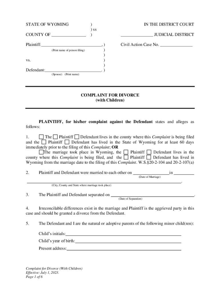  Defendant Has Lived in the State of Wyoming for at Least 60 Days 2023-2024