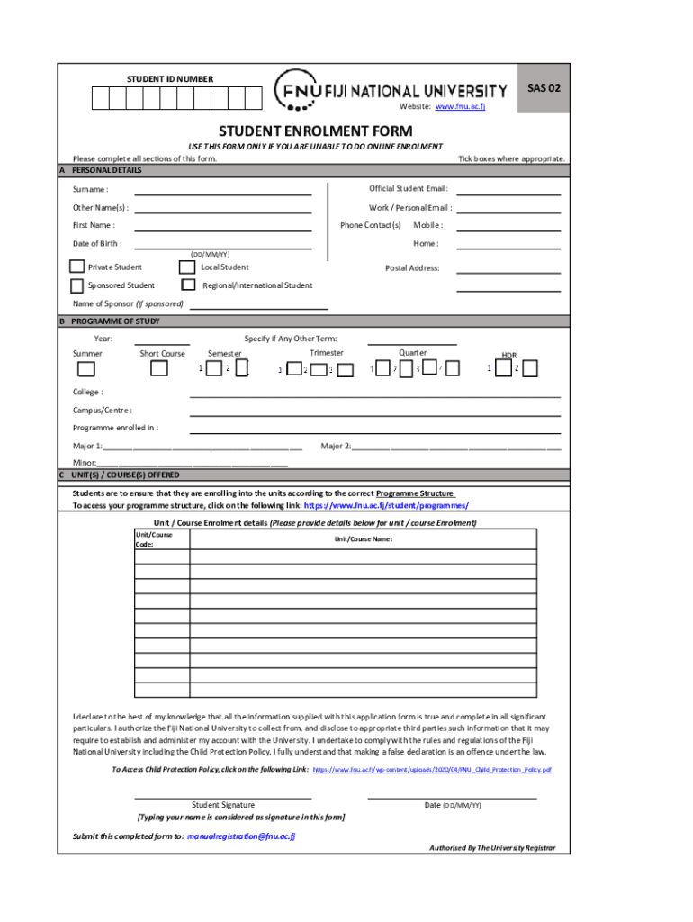  Fiji School of Nursing Application Form Fill Online 2023-2024