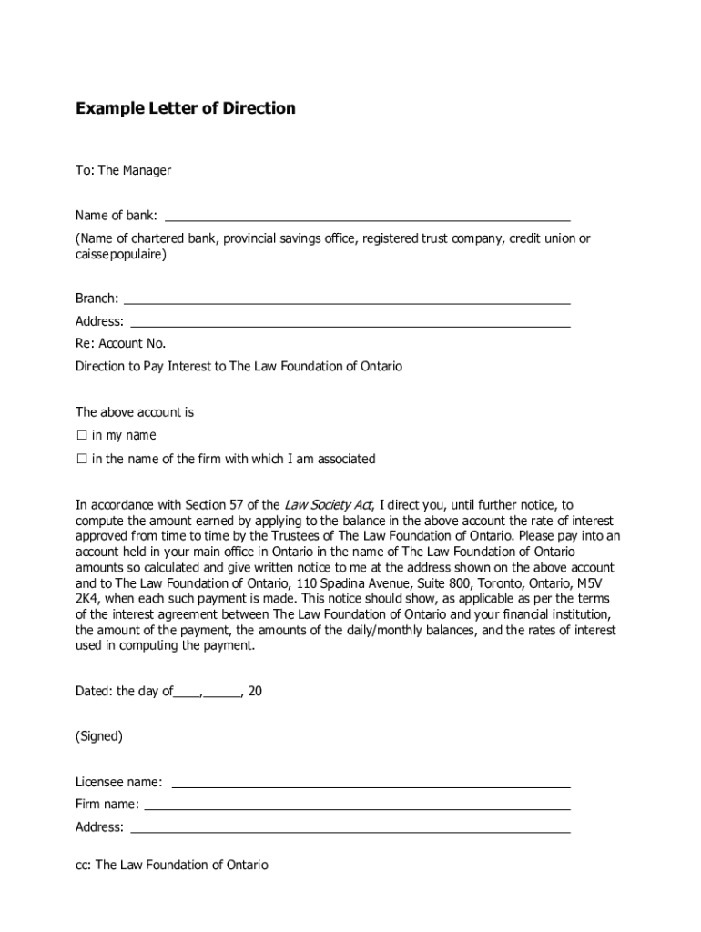 Sample Letter of Direction 1 DOCX  Form