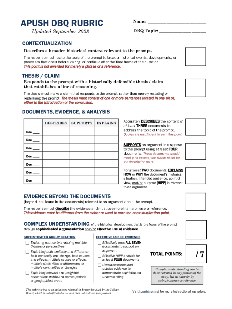  How to Approach Document Based AP U S History Questions 2023-2024